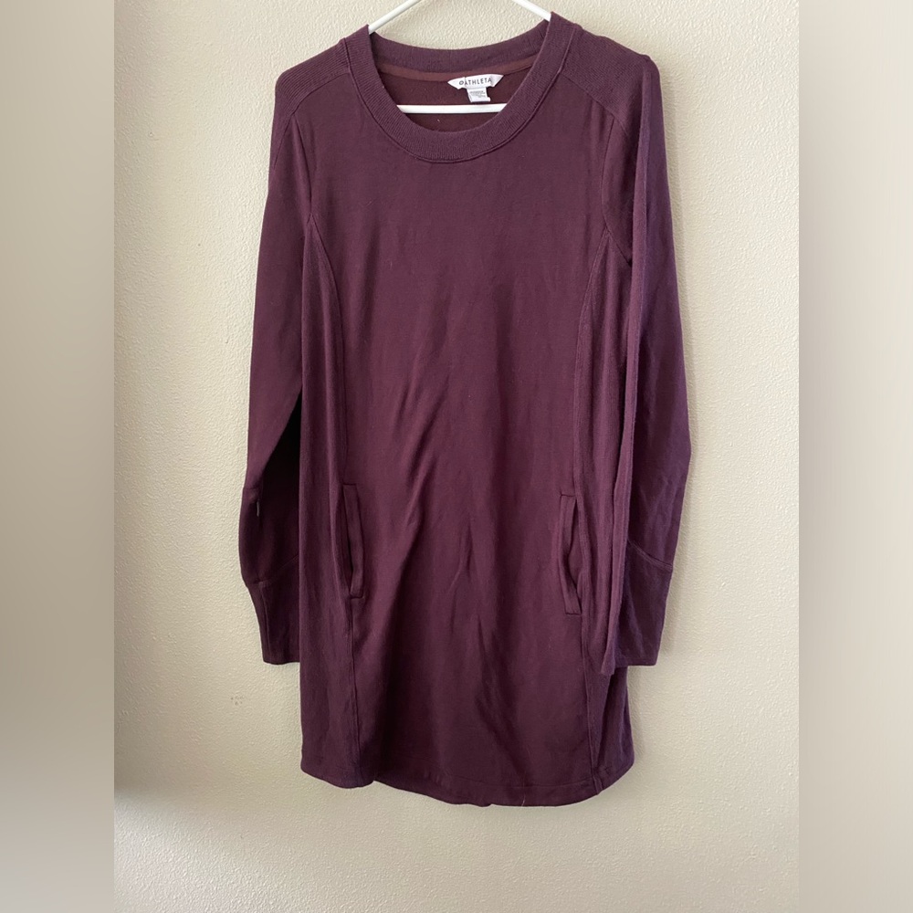 Athleta  Plum Long Sleeve Sweatshirt Dress
